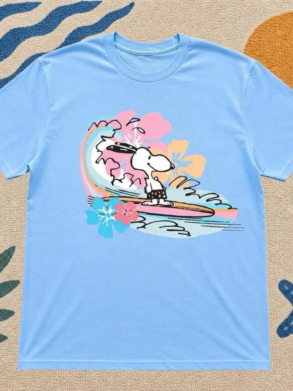 Gildan Snoopy Surf Graphic Tee, Cute Cartoon Shirt